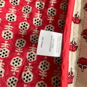 Red and Cream Quilted Cotton Fabric